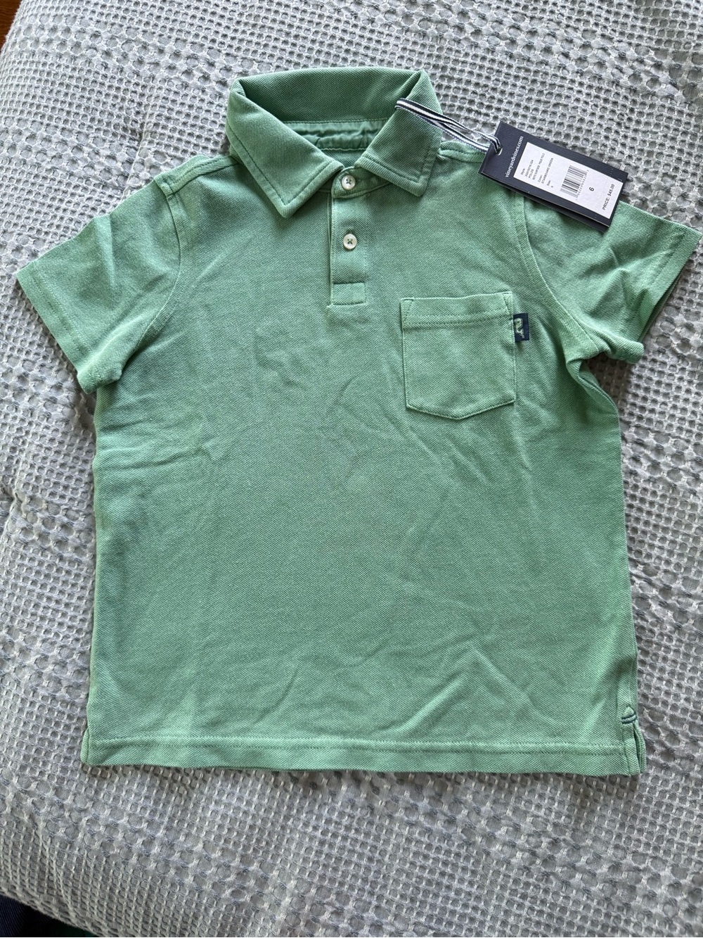 Vineyard Vines Kids Teal Green Short-Sleeve Polo